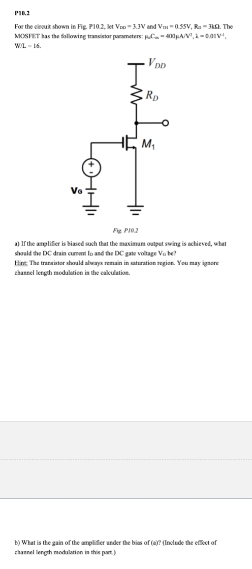 b ) What is the gain of the amplifier under the