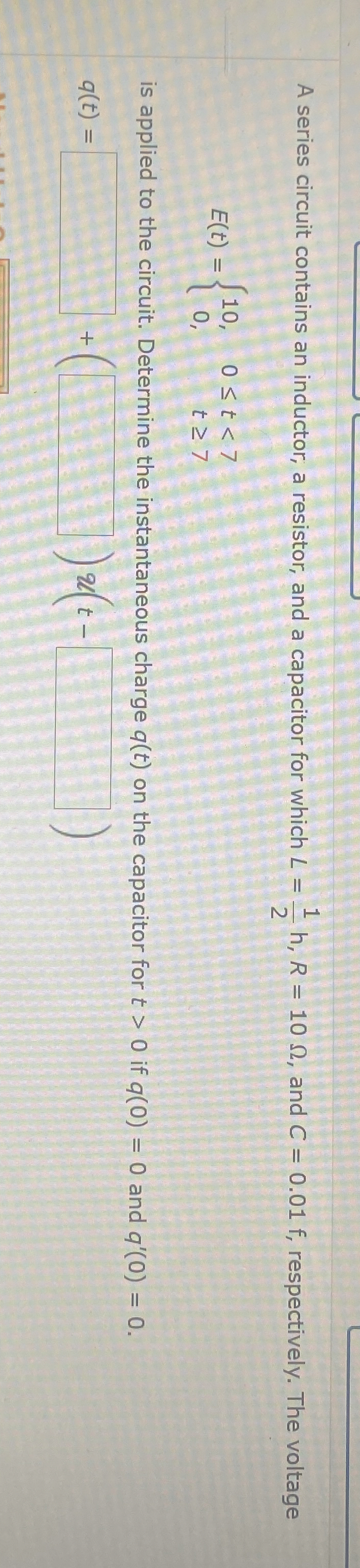 A series circuit contains an inductor, a