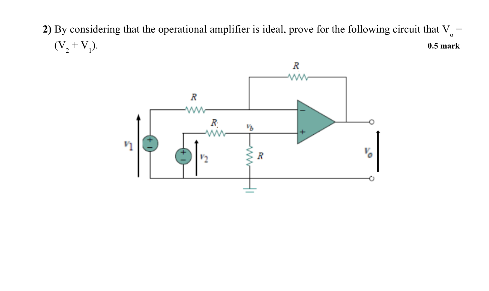 By considering that the operational amplifier is