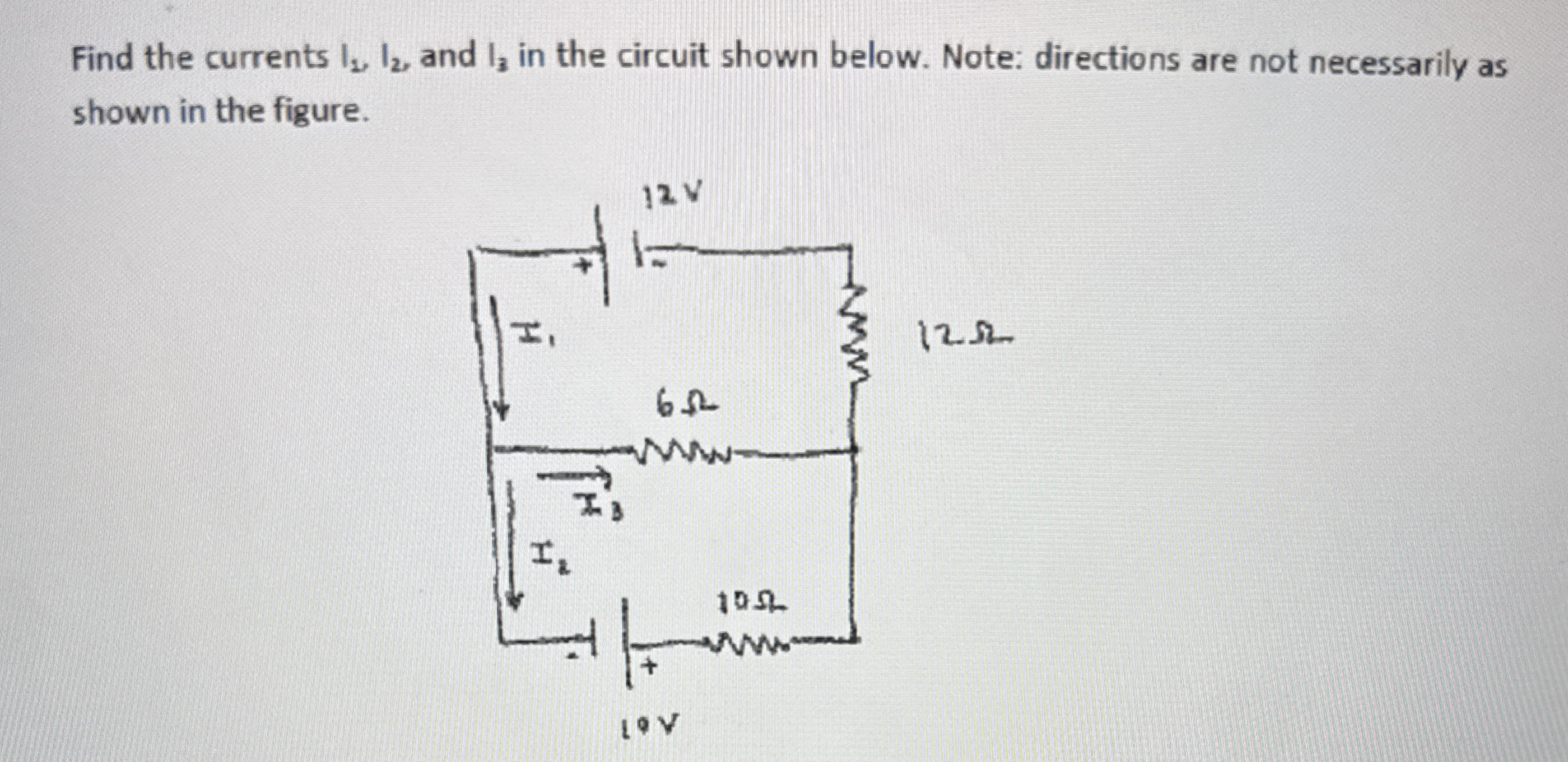 Find the currents I 2 , I 2 , and I 3 in the