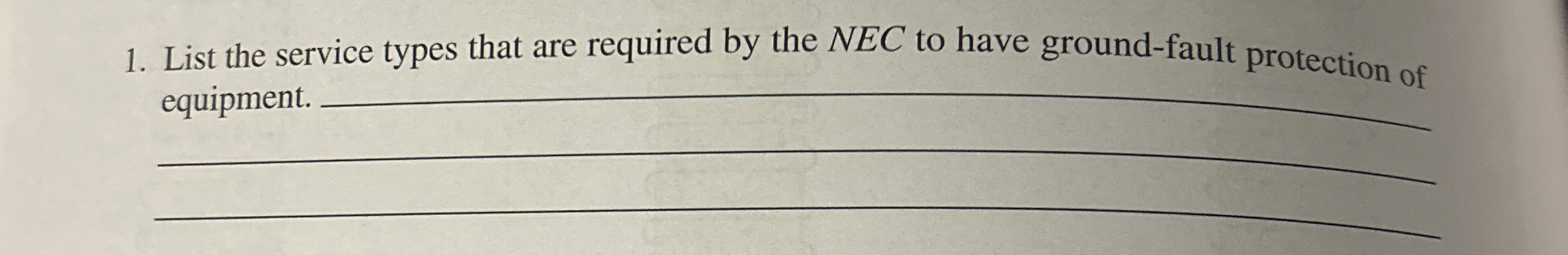 List the service types that are required by the