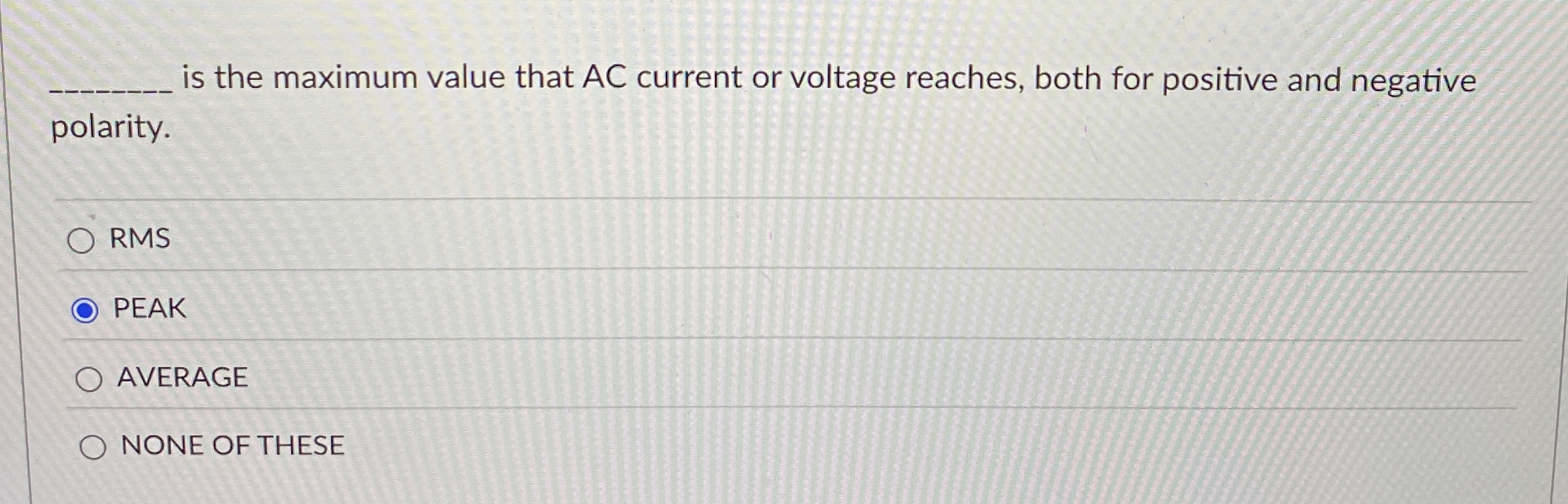 is the maximum value that AC current or voltage