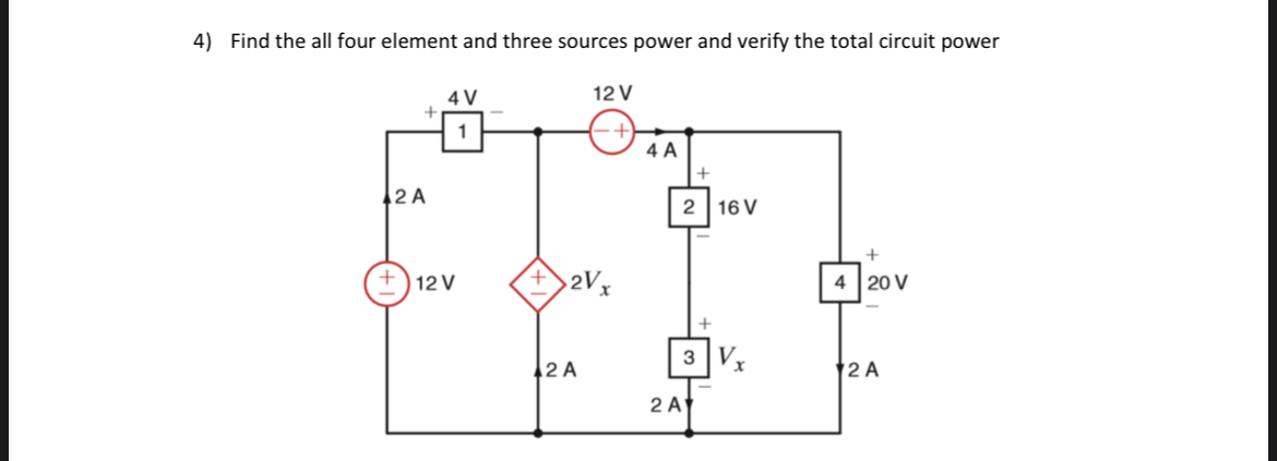 Find the all four element and three sources power