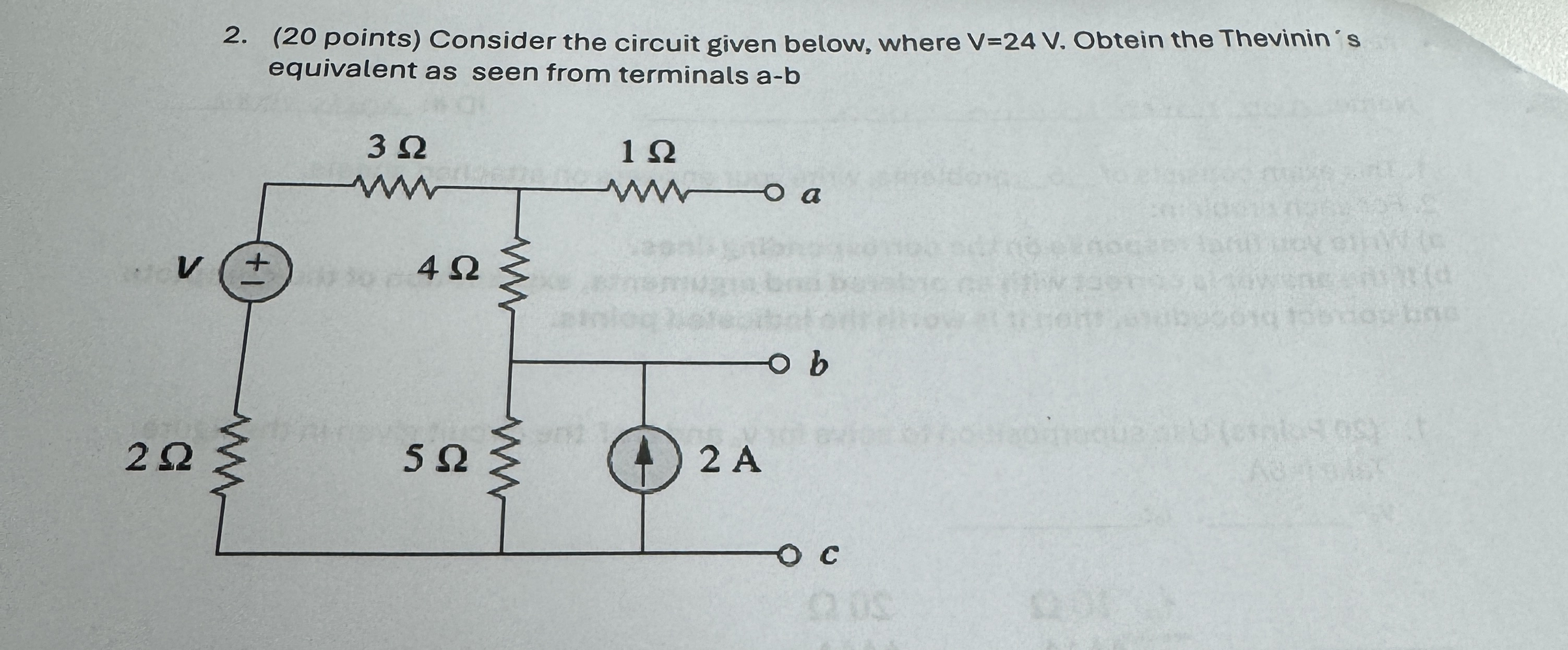 ( 2 0 points ) Consider the circuit given below,