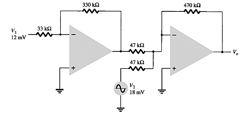Determine the output voltage for the circuit of