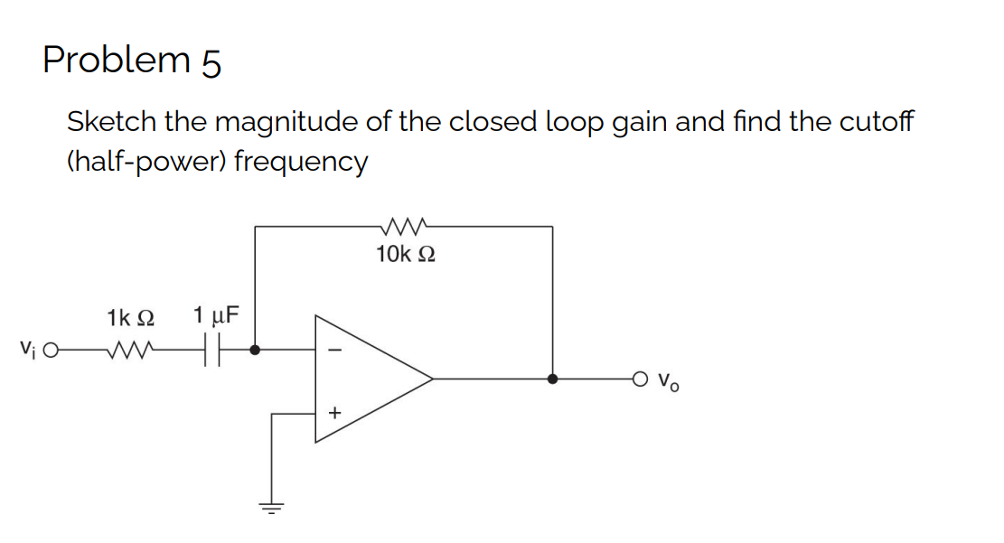 Problem 5 Sketch the magnitude of the closed loop