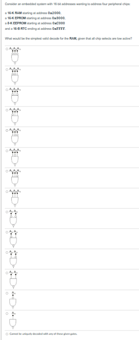 Consider an embedded system with 1 6 - bit