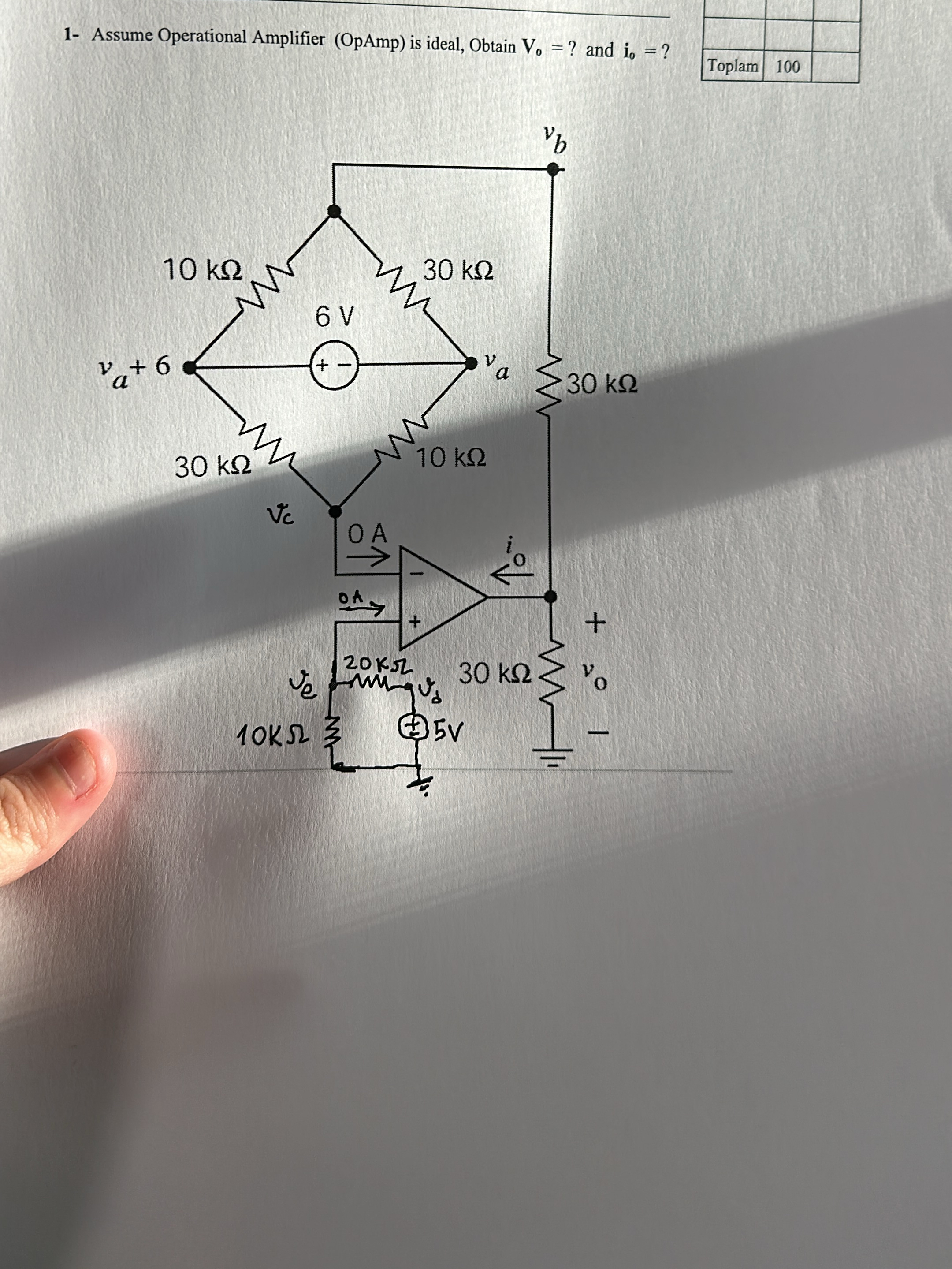 1 - Assume Operational Amplifier ( OpAmp ) is