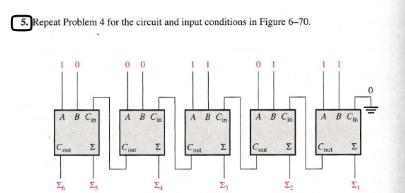 5 . Repeat Problem 4 for the circuit and input