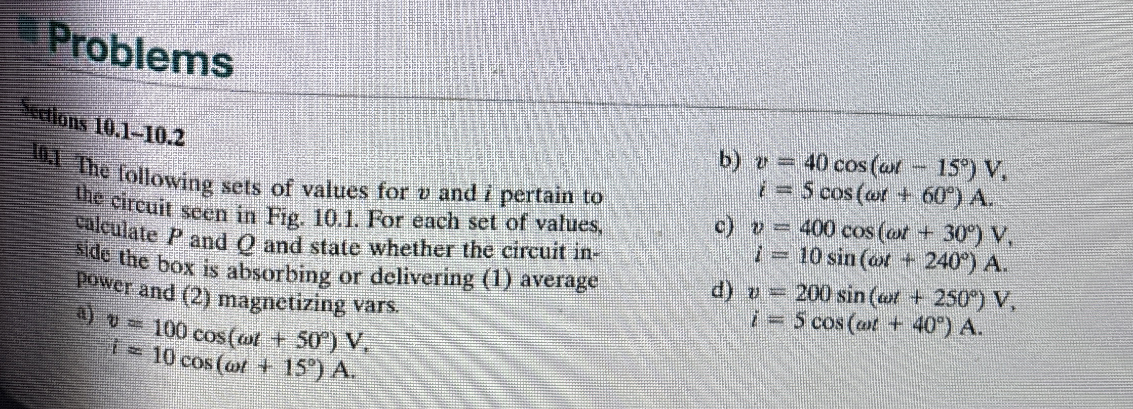 Problems 1 0 . 1 - 1 0 . 2 Solve for real and