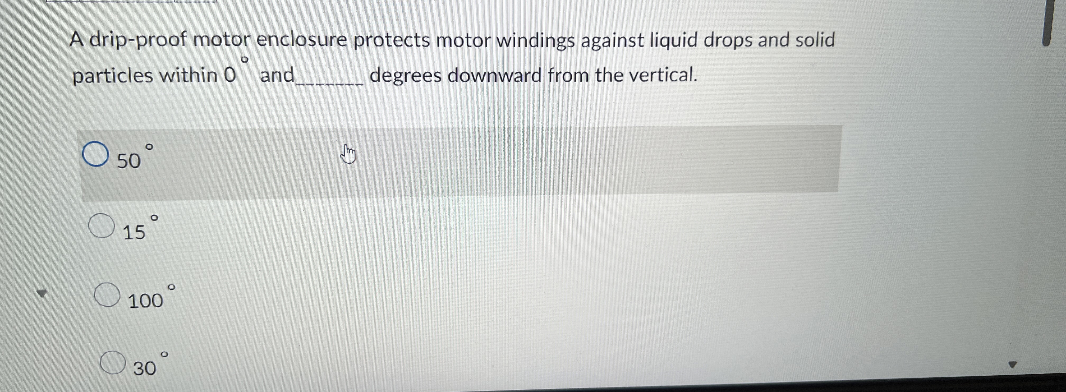 A drip - proof motor enclosure protects motor