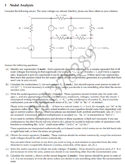 1 Nodal Analysis Consader the following circuit.
