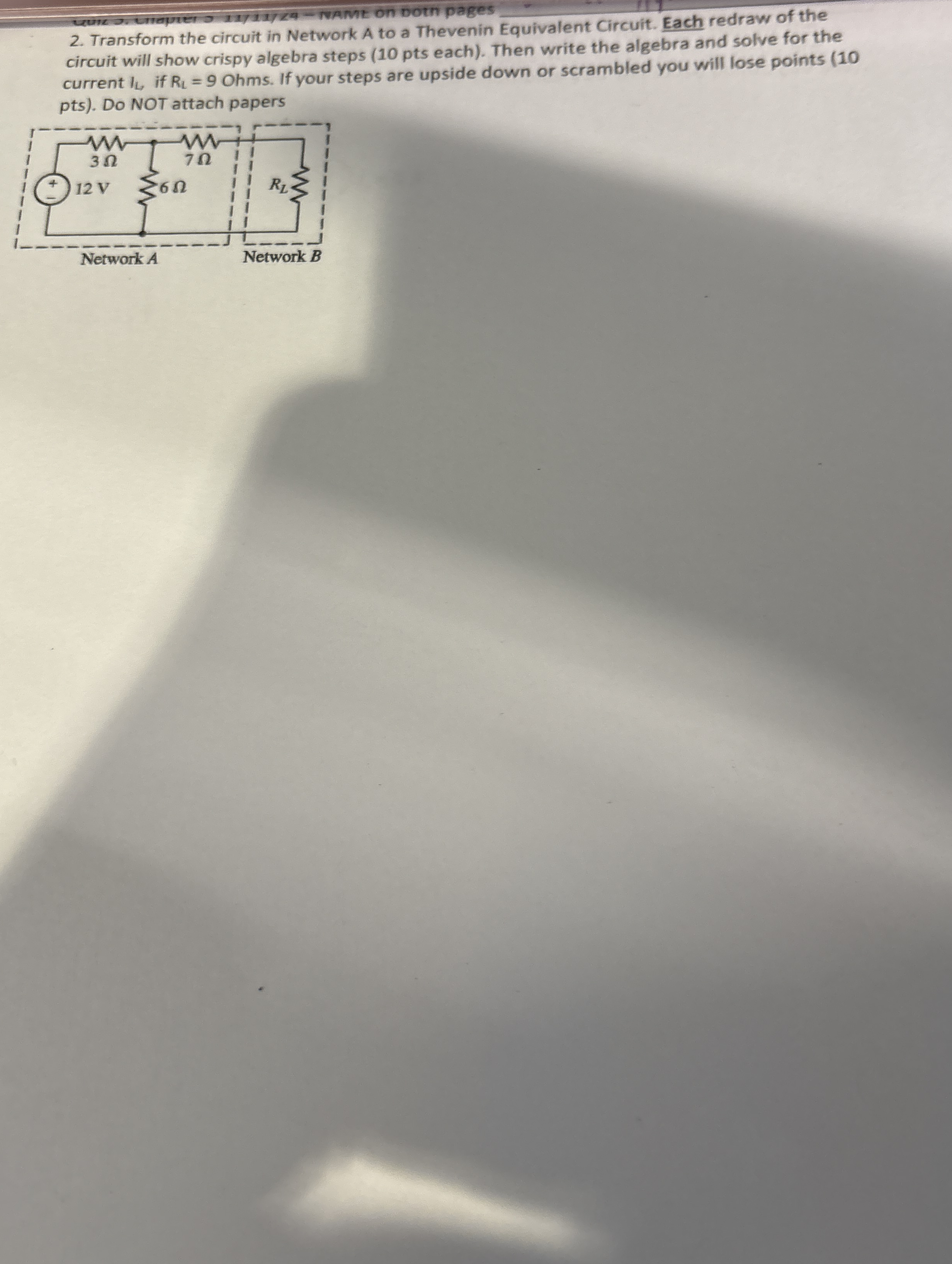 q , 2 . Transform the circuit in Network A to a