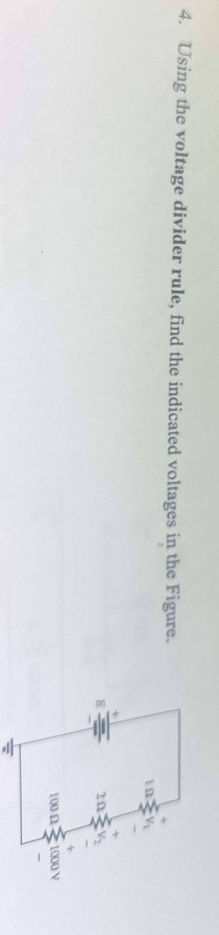 Using the voltage divider rule, find the