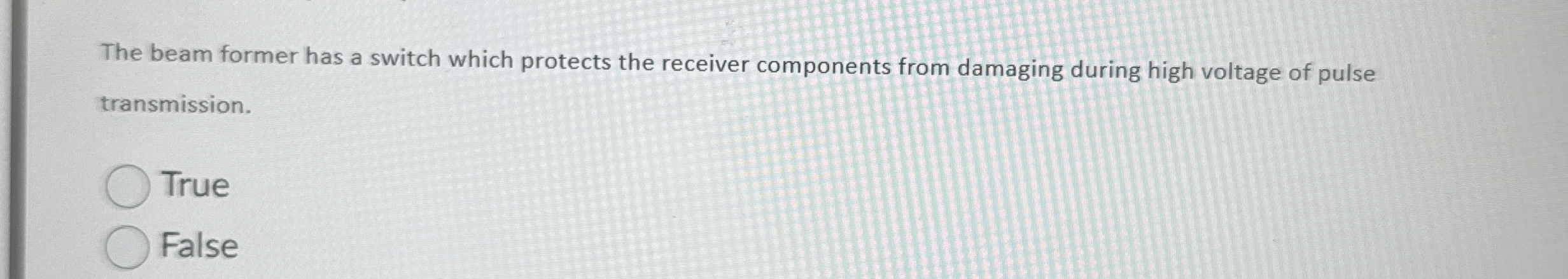 The beam former has a switch which protects the