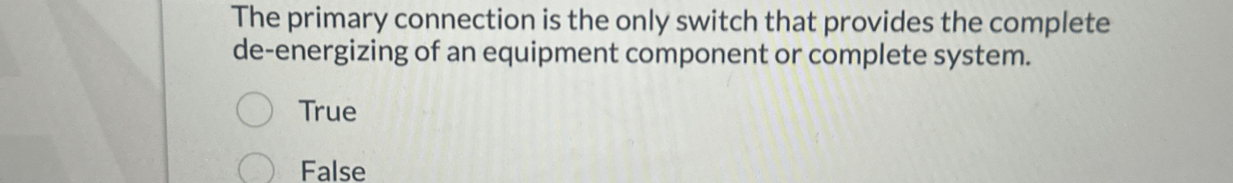 The primary connection is the only switch that