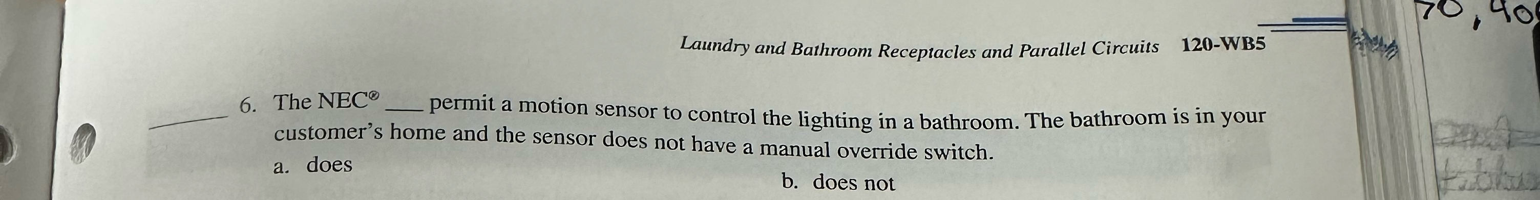 Laundry and Bathroom Receptacles and Parallel