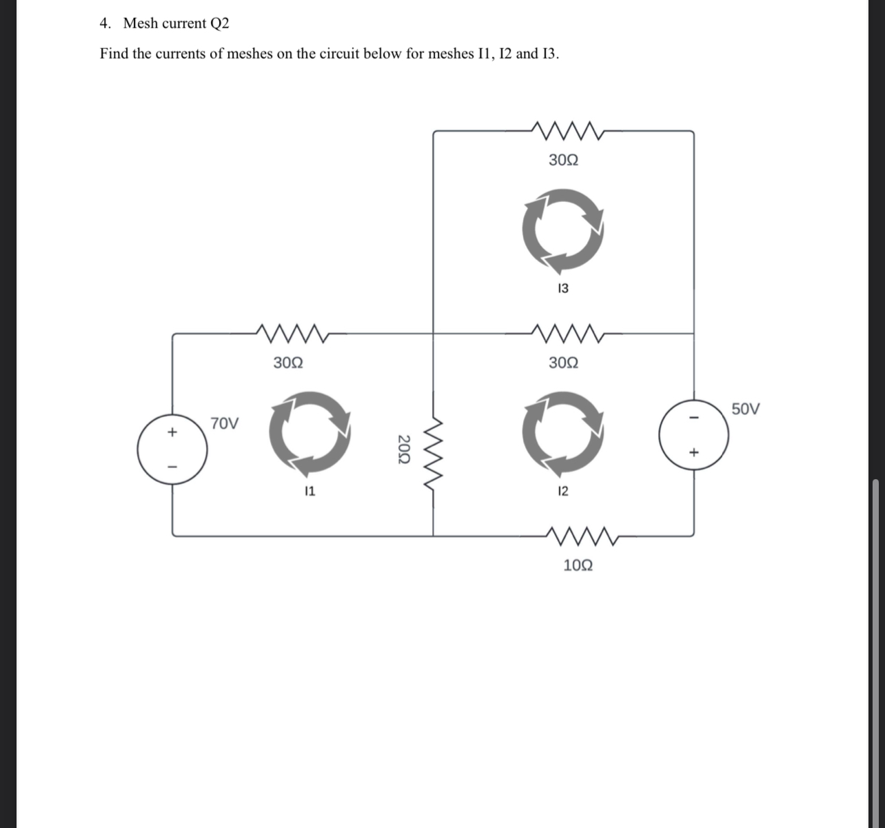 4 . Mesh current Q 2 Find the currents of meshes