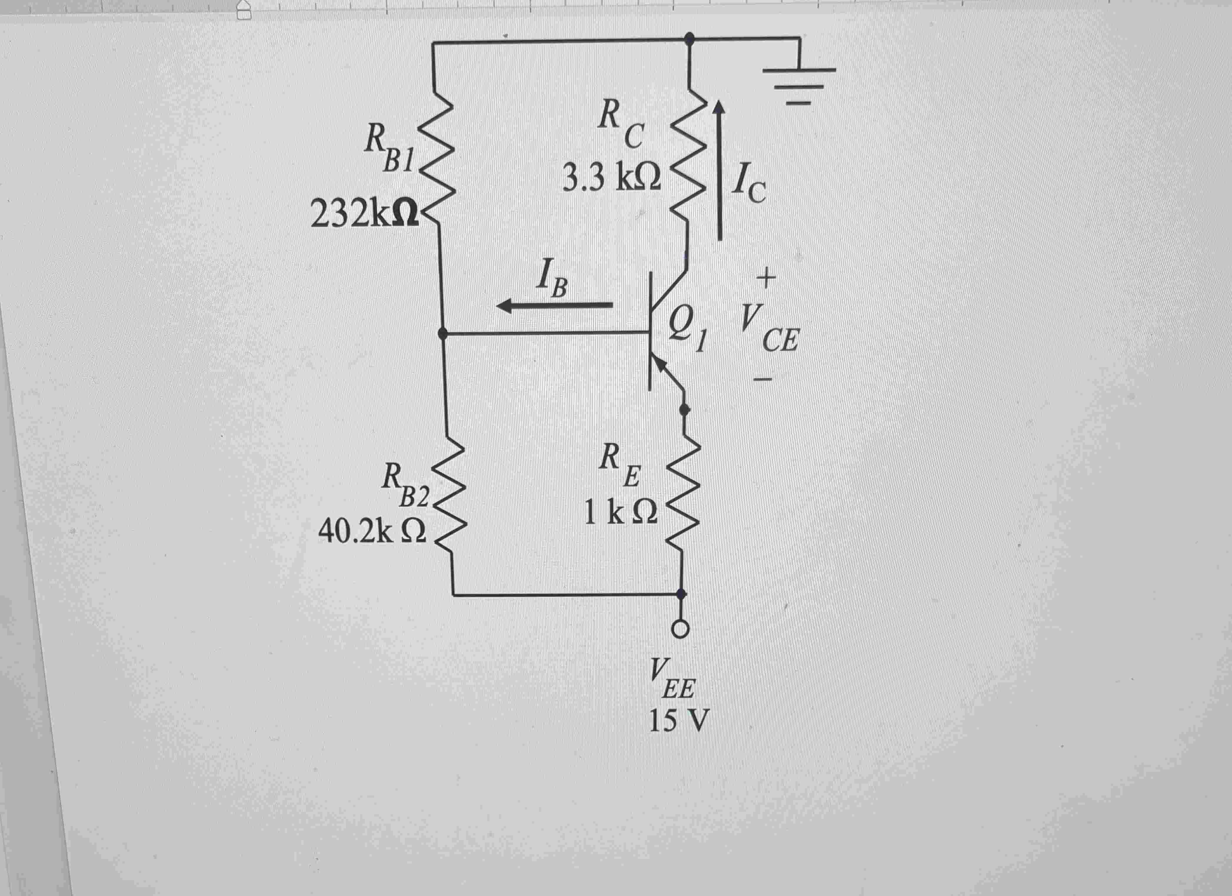 pnp Self Biased circuit with one power supply.