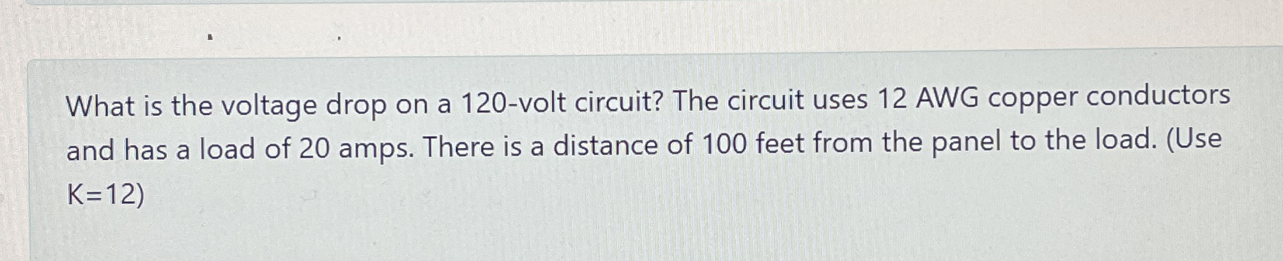 What is the voltage drop on a 1 2 0 - volt