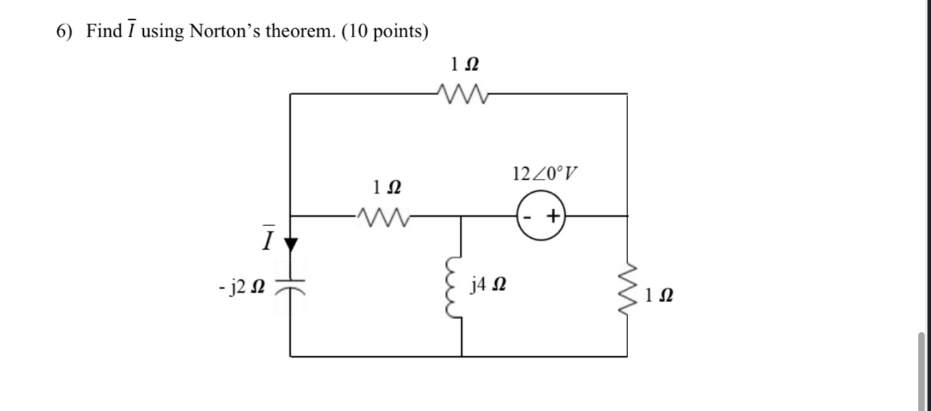 Find ( I ) using Norton's theorem. Show all your