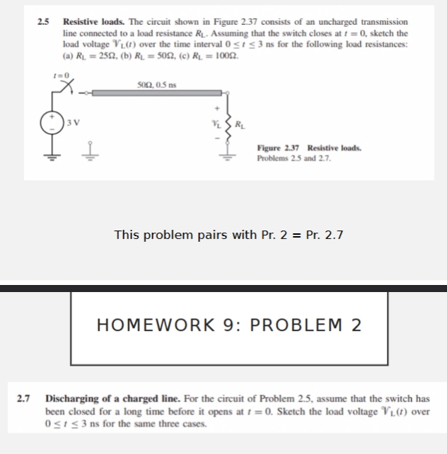 2 . 7 Discharging of a charged line. For the