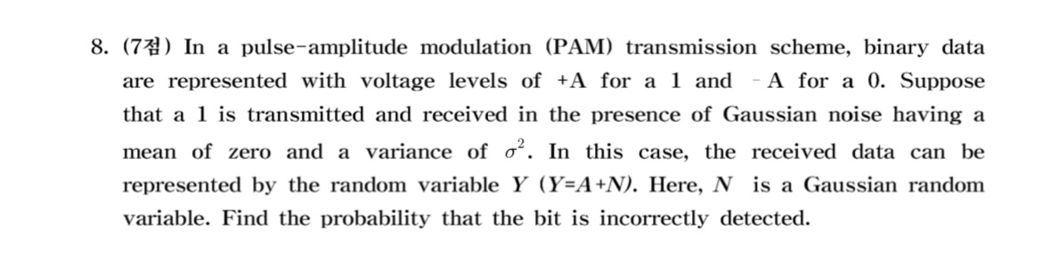( 7 ) In a pulse - amplitude modulation ( PAM )