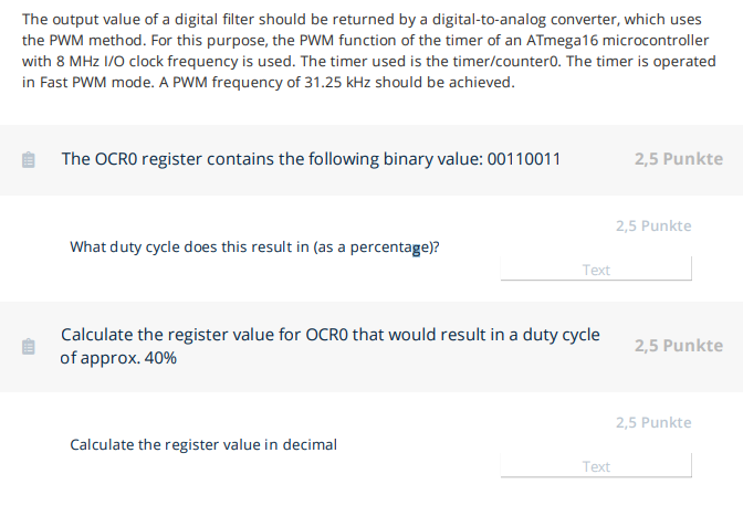 The output value of a digital filter should be