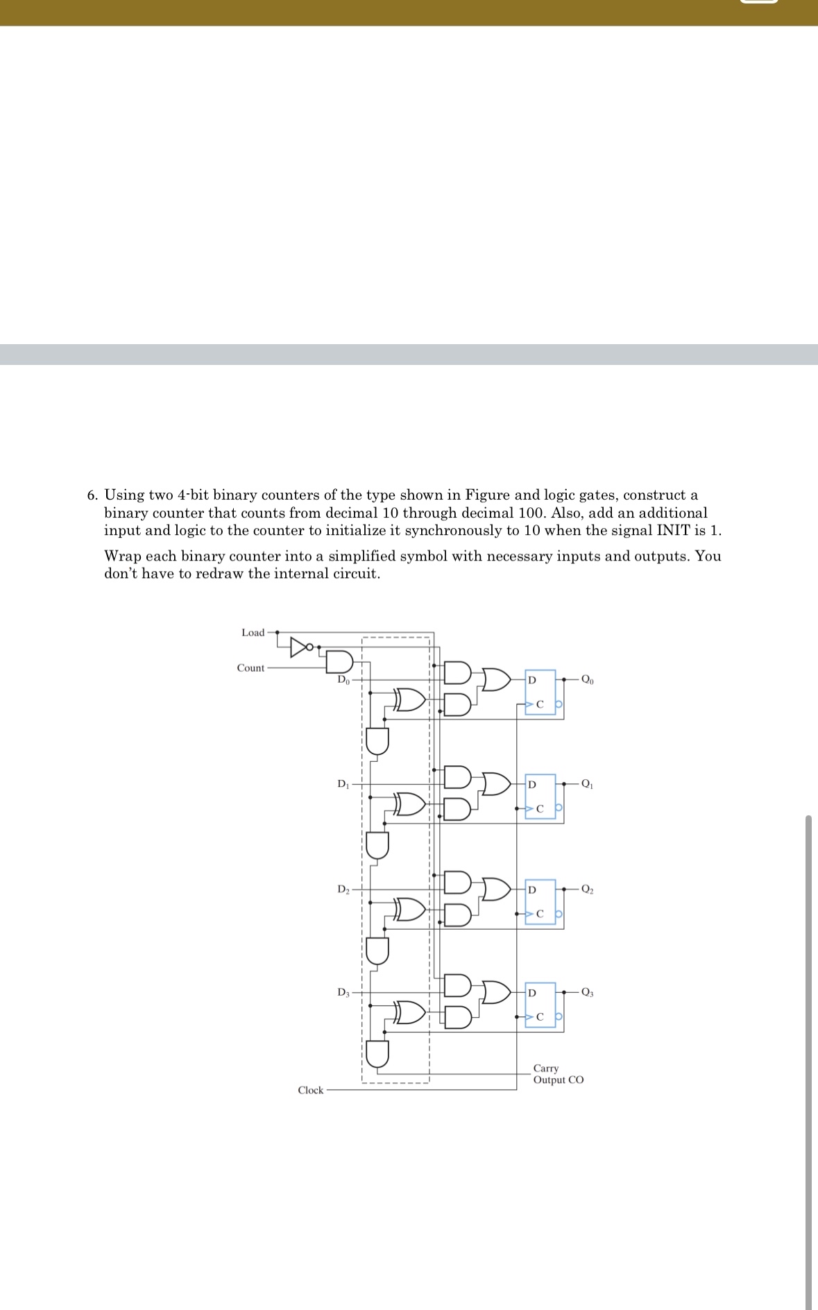 Using two 4 - bit binary counters of the type
