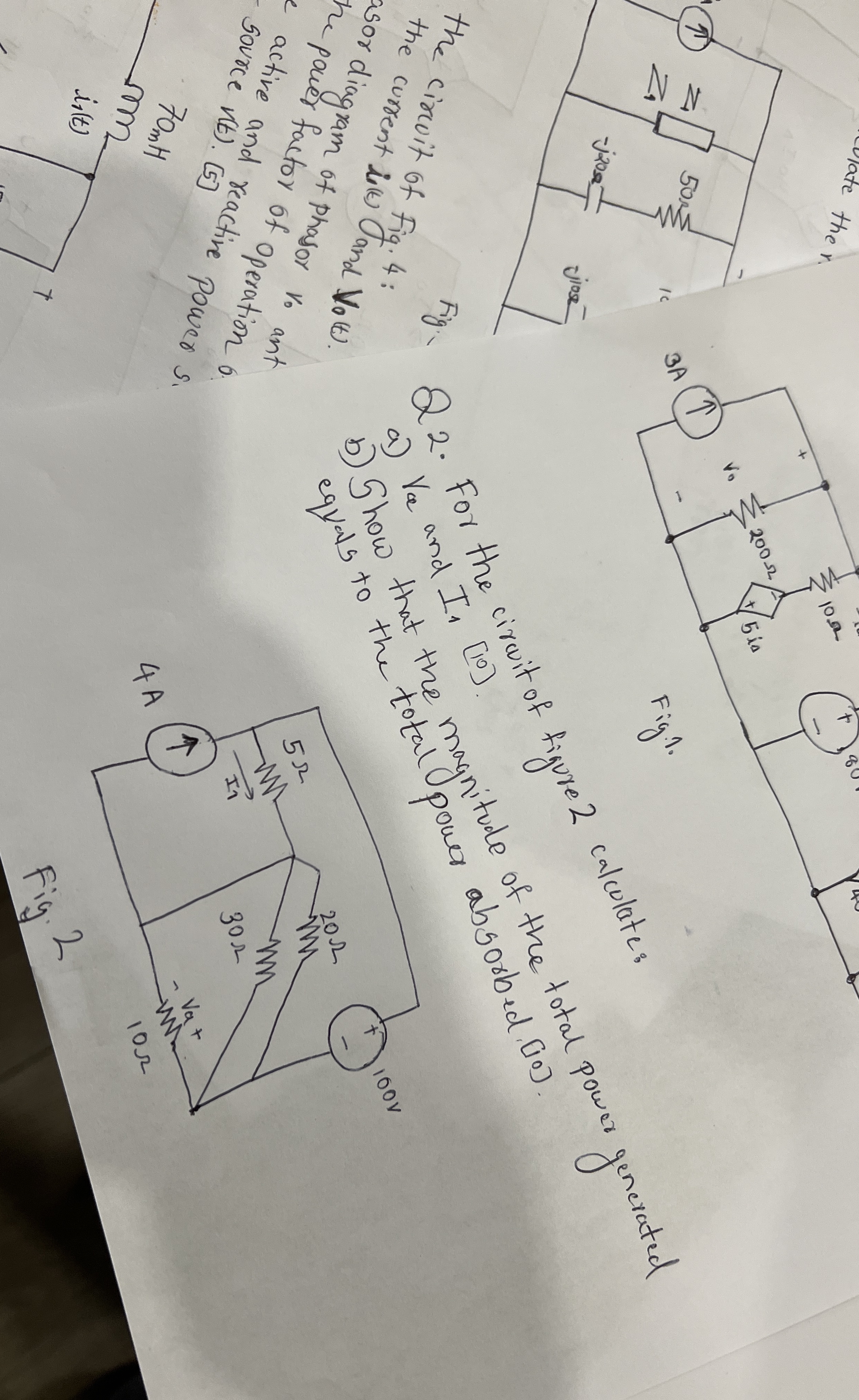 the circuit of Fig. 4 : 2 . For the current in (
