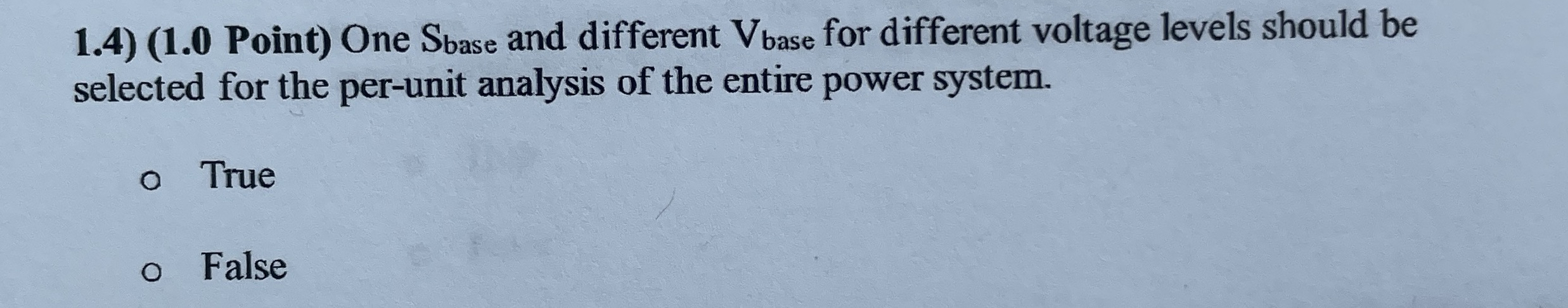 1 . 4 ) ( 1 . 0 Point ) One S b a s e and