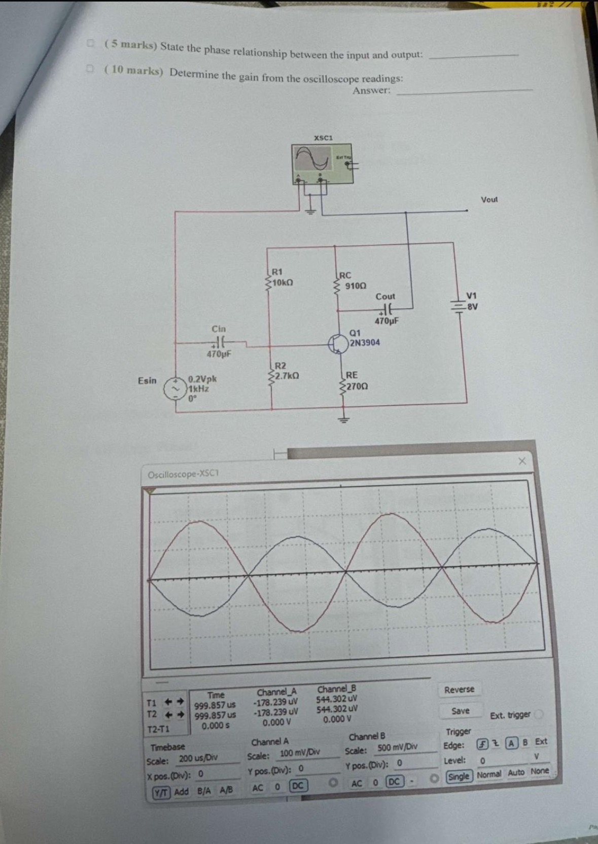 ( 5 marks ) State the phase relationship between