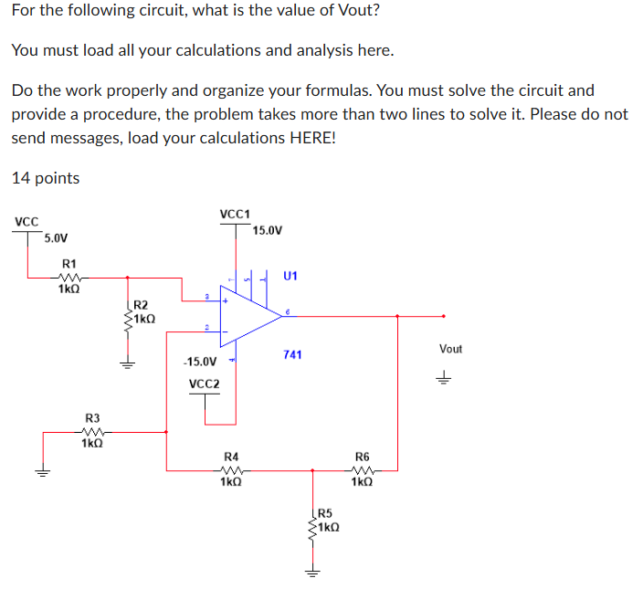 For the following circuit, what is the value of