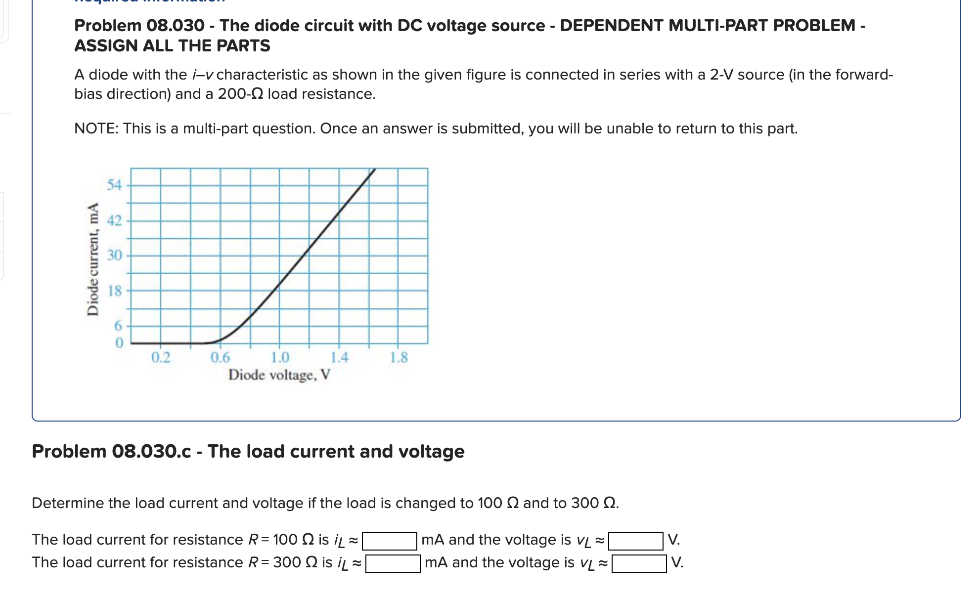 Problem 0 8 . 0 3 0 - The diode circuit with DC