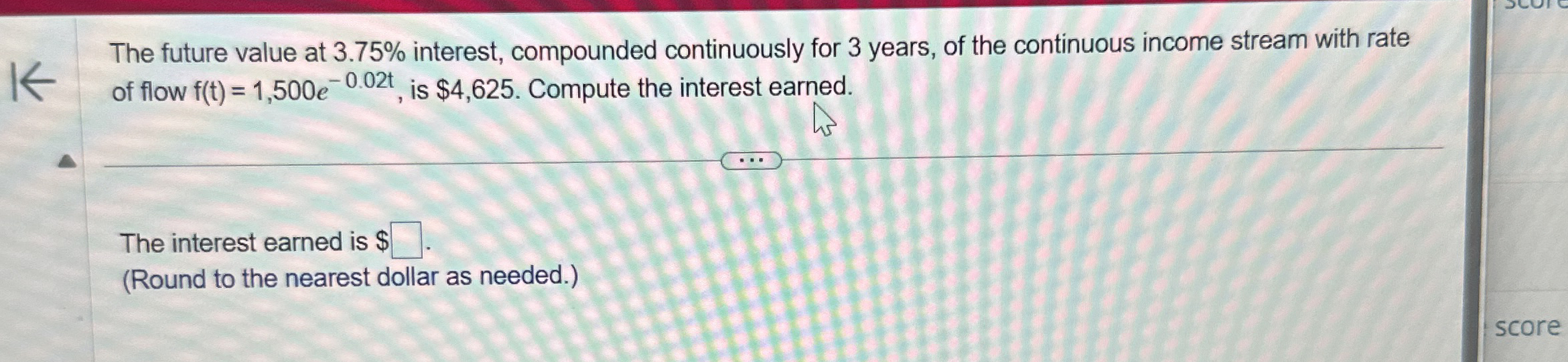 The future value at 3 . 7 5 % interest,