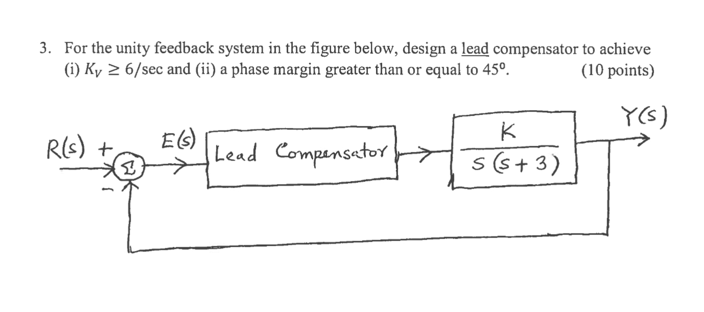 For the unity feedback system in the figure