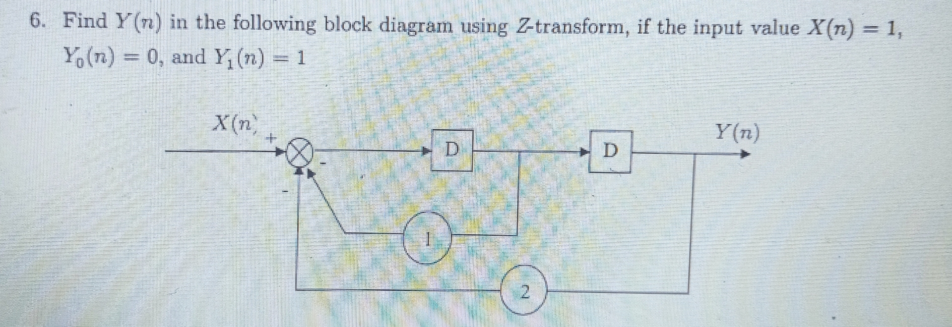 If D is delay function, then Find Y ( n ) in the