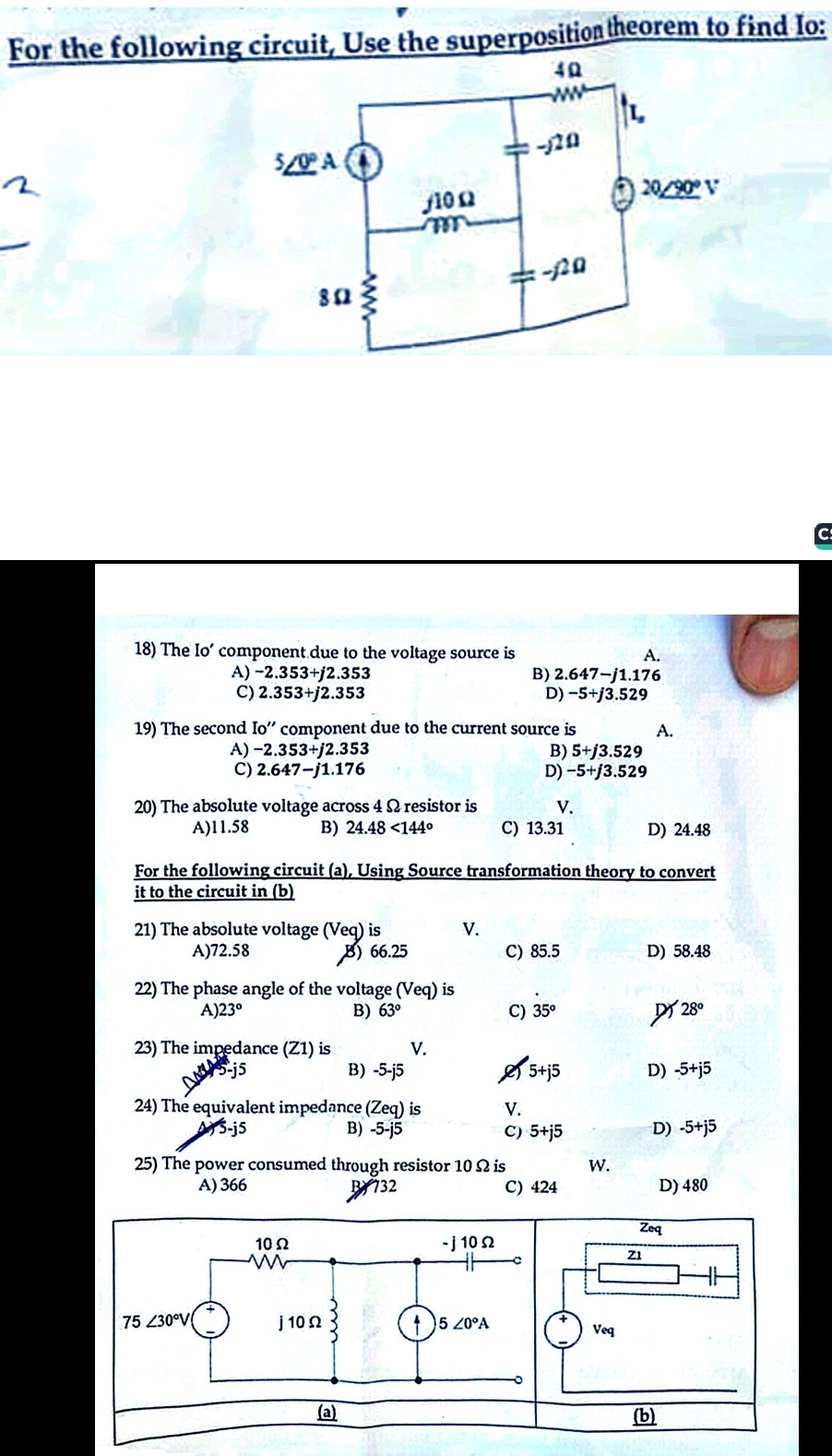 answer all parts with explanations For the