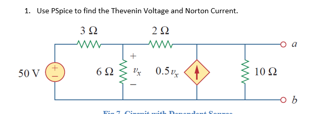 Use PSpice to find the Thevenin Voltage and