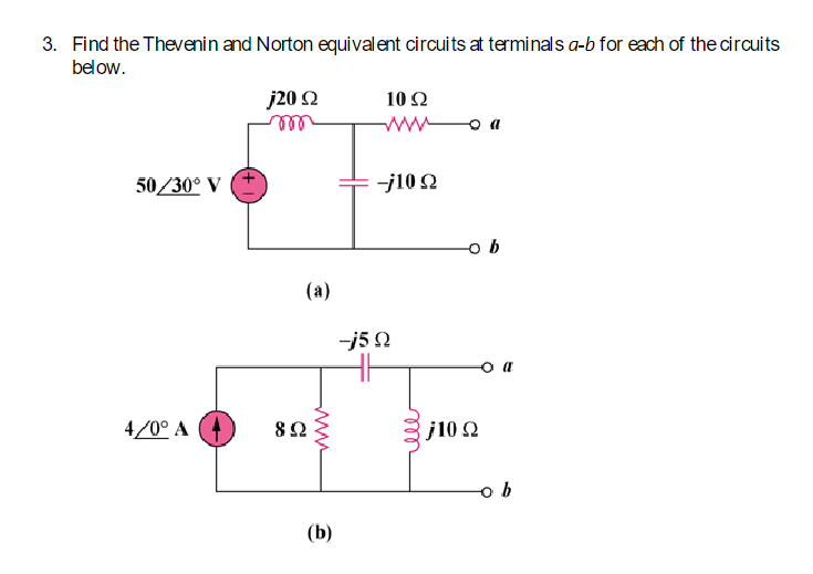Find the Thevenin and Norton equivalent circuits