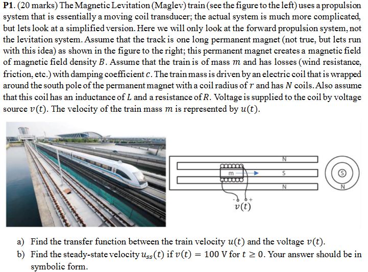 P 1 . ( 2 0 marks ) The Magnetic Levitation (