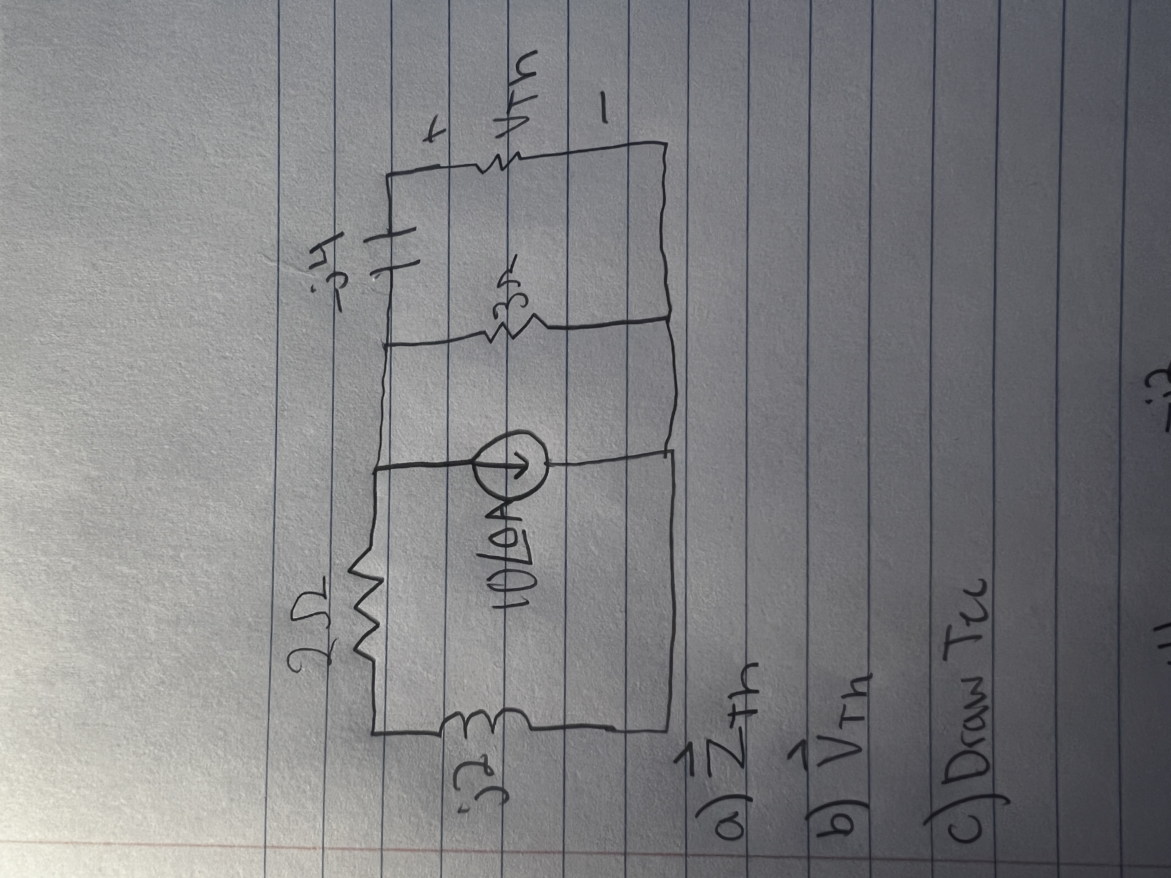 a ) vec ( z ) T h b ) vec ( V ) T h c ) Draw Tec