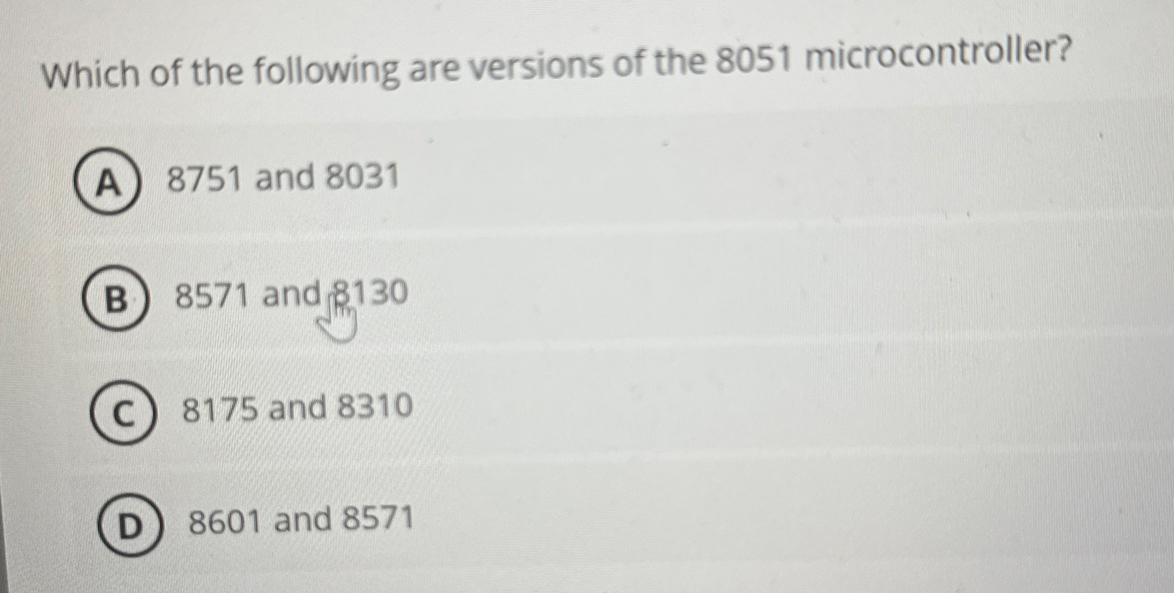 Which of the following are versions of the 8 0 5