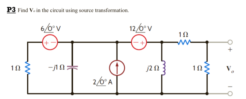 Find V o in the circuit using source