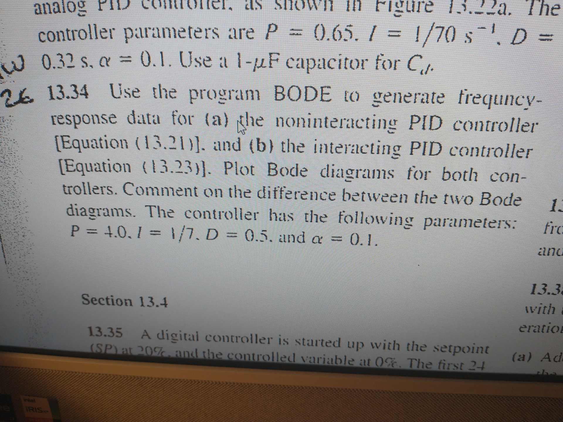 controller parameters are P = 0 . 6 5 . 1 = ( 1 )