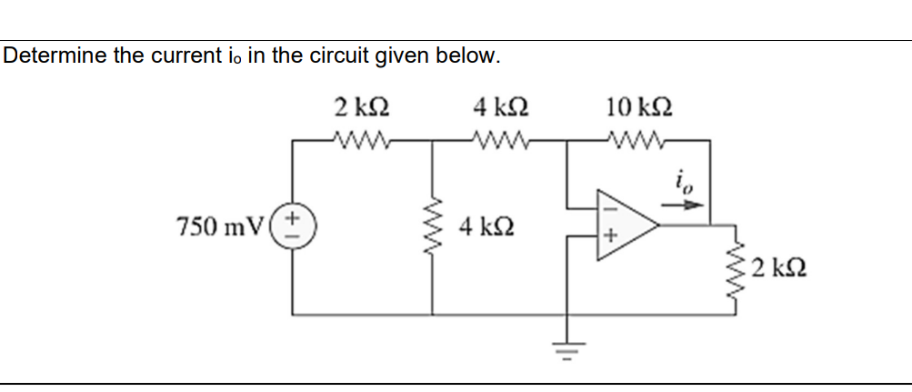 Determine the current i o in the circuit given
