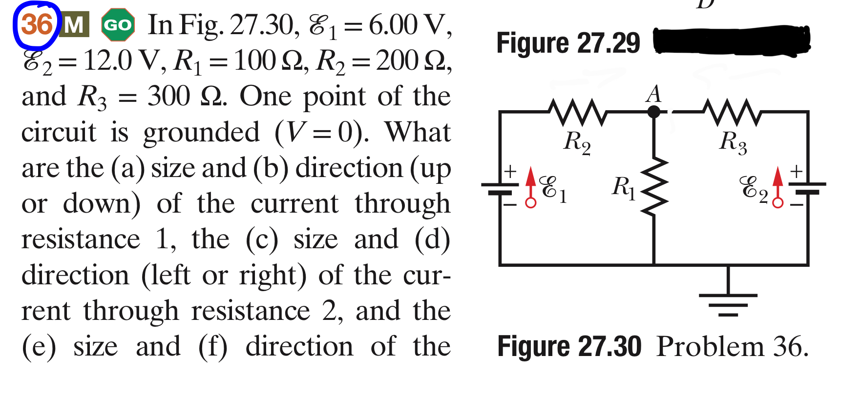 Find current and direction for all resistors