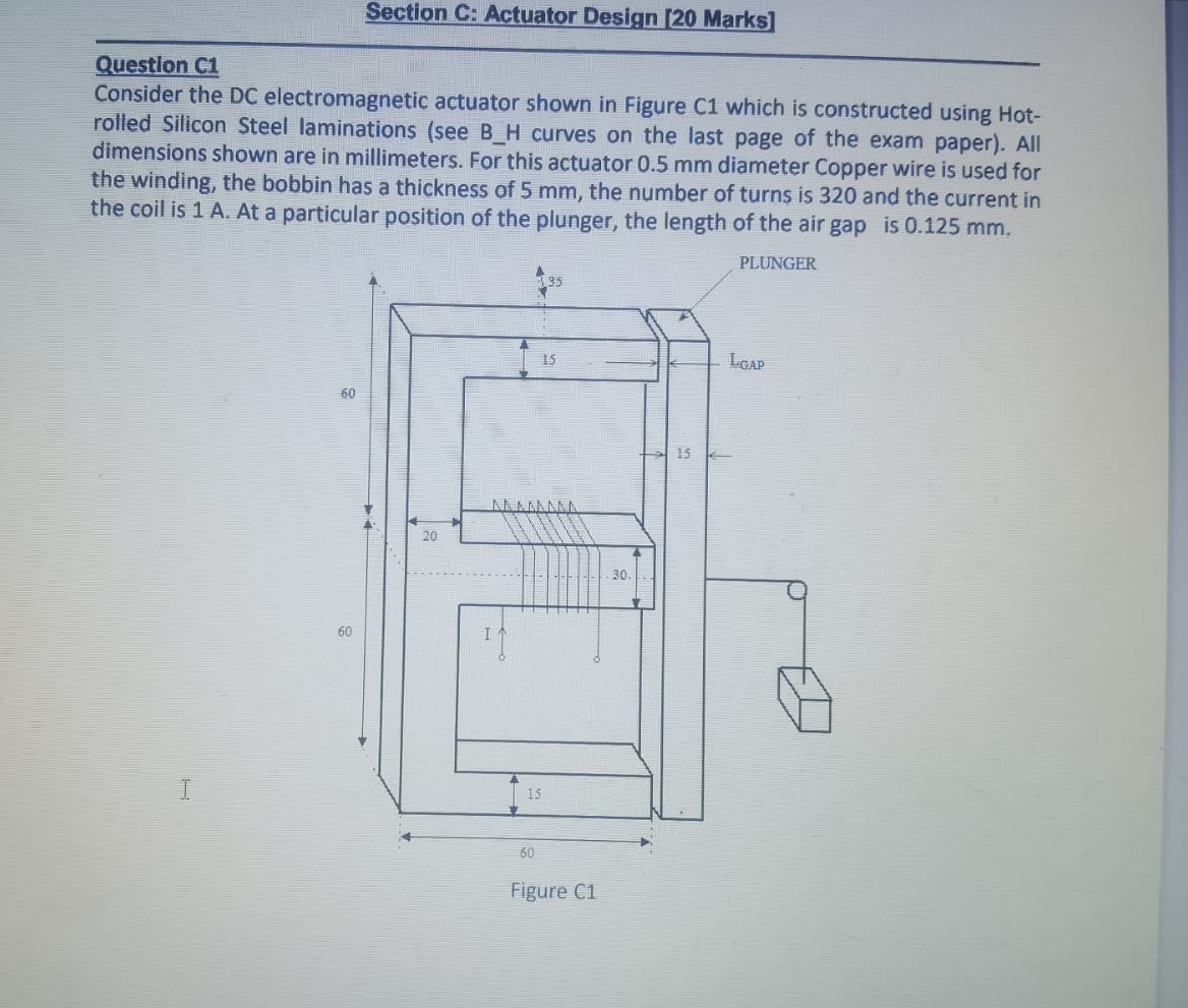 Section C: Actuator Design [ 2 0 Marks ] Question