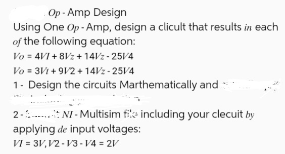 Op - Amp Design