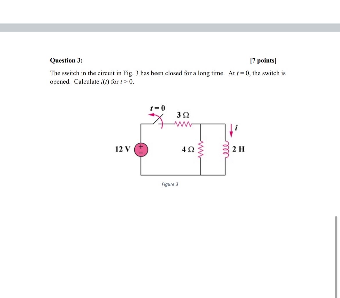 Question 3 : [ 7 points ] The switch in the